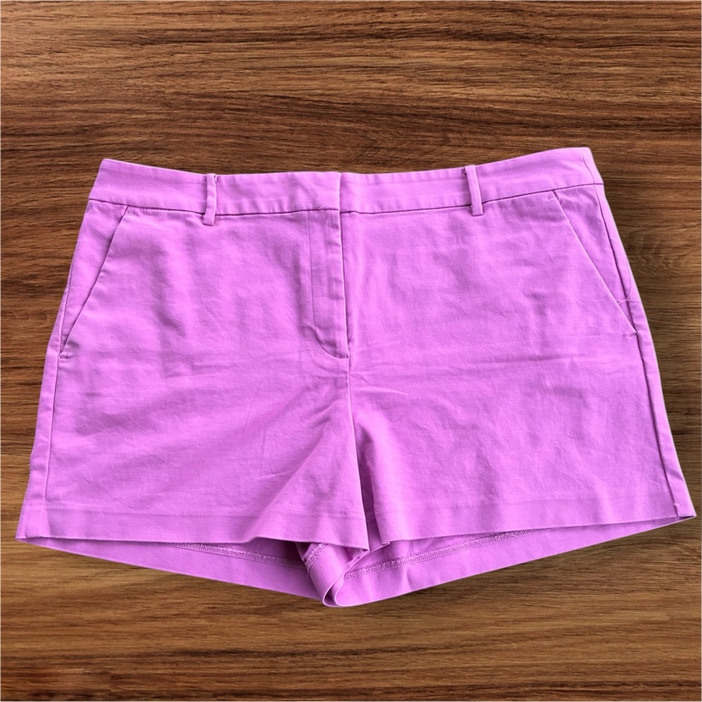 LOFT Riviera Short Purple Lilac Size 16 High Rise Summer Tailored